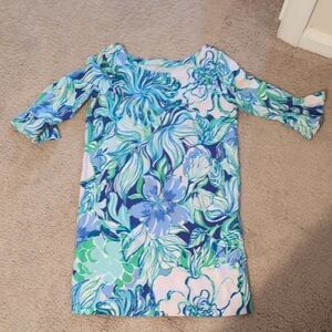Lilly Pulitzer Vibrant Blue and Green Long Sleeve Dress
